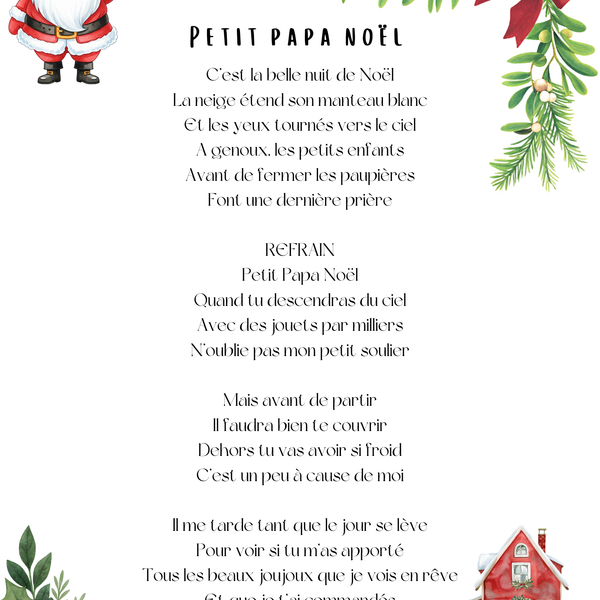 Thème de Noël - Affiches de comptines