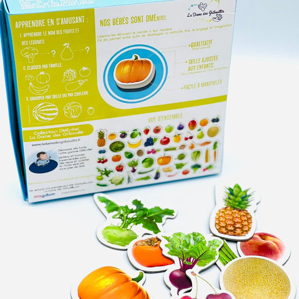 Boîte de 50 aimants réalistes Fruits & Légumes