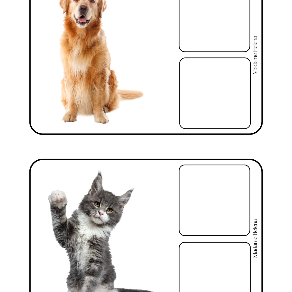 Thème Animaux de la ferme - Jeu d'association pelage et empreintes