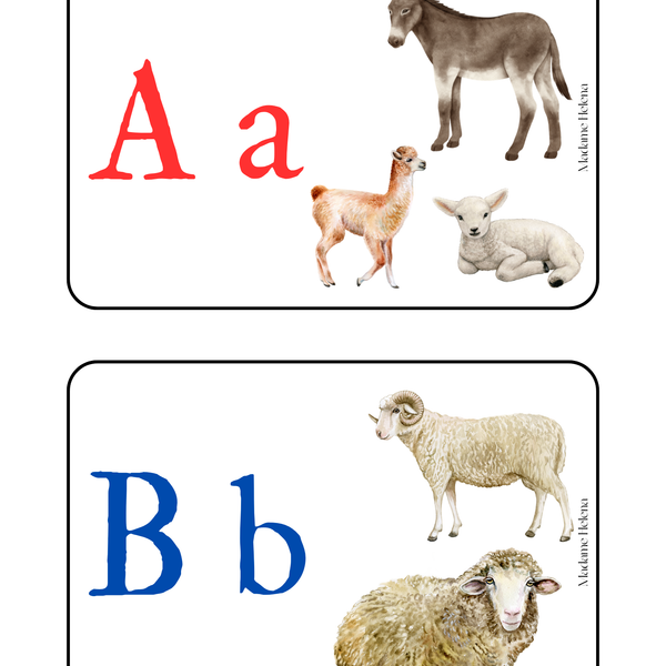 Thème Animaux de la ferme - Cartes de phonologie