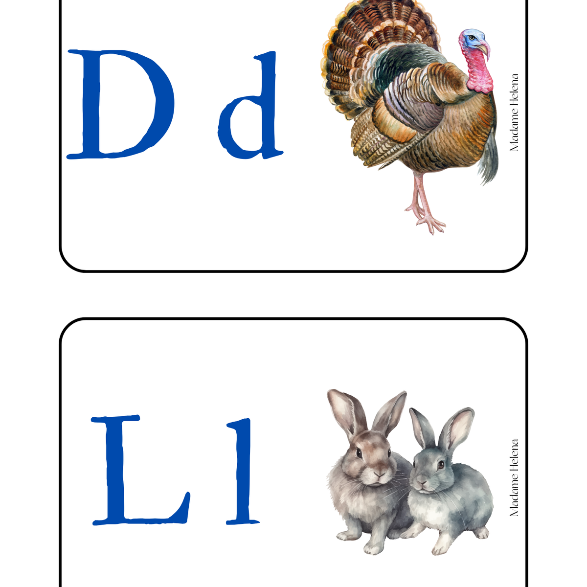 Thème Animaux de la ferme - Cartes de phonologie