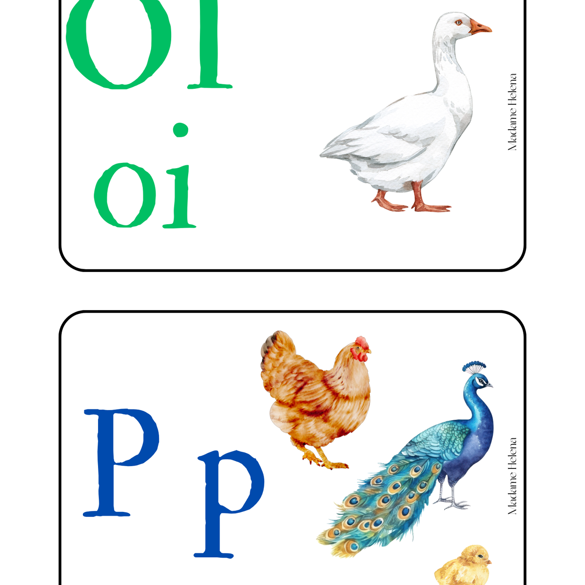 Thème Animaux de la ferme - Cartes de phonologie