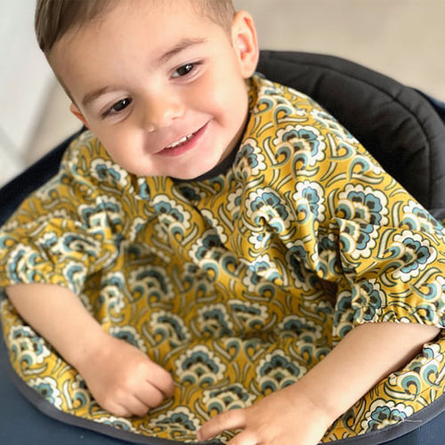 Bavoir avec manches et velcro pour plateau