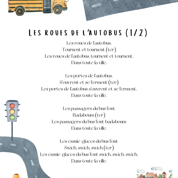 Thème Véhicules - Affiches comptines