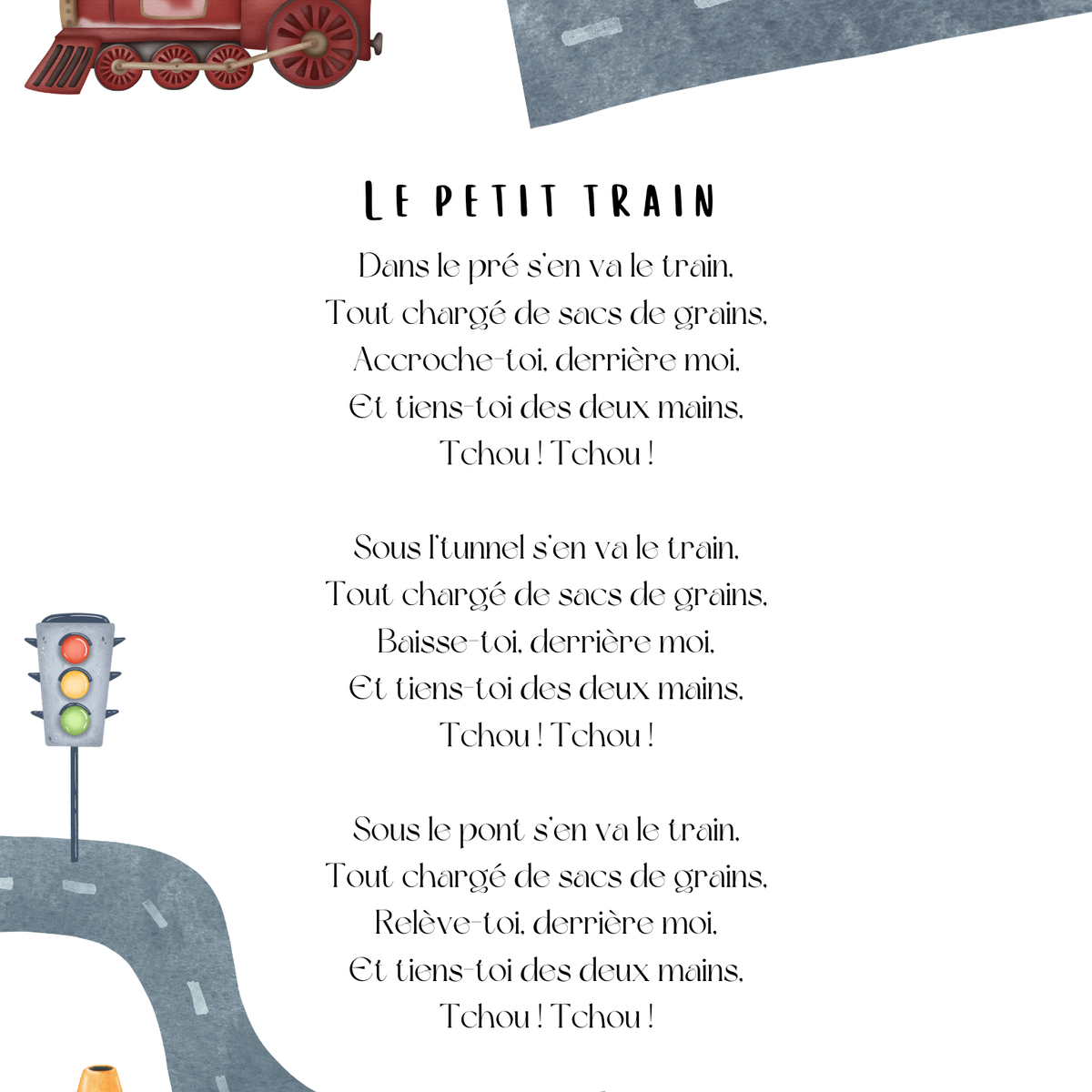 Thème Véhicules - Affiches comptines