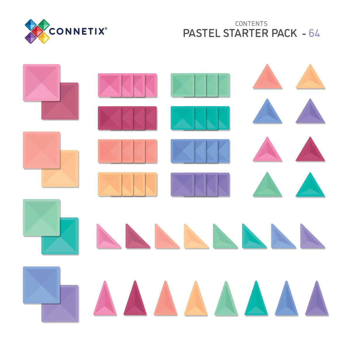 Connetix - Pastel Pack de Départ 64 pc