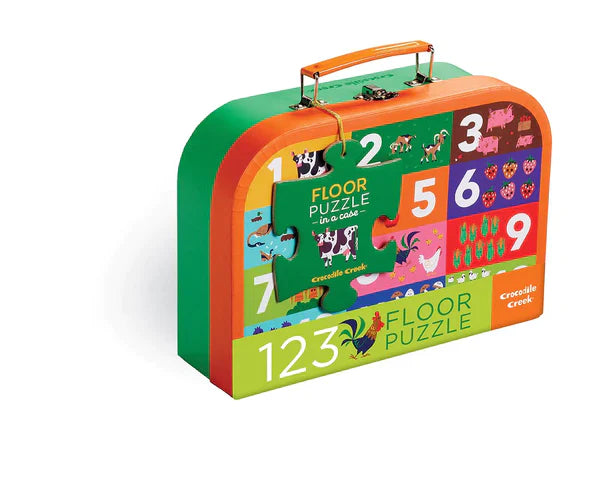 Crocodile Creek - Case Floor Puzzle 24 pc Barnyard 123