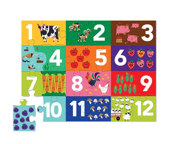 Crocodile Creek - Case Floor Puzzle 24 pc Barnyard 123