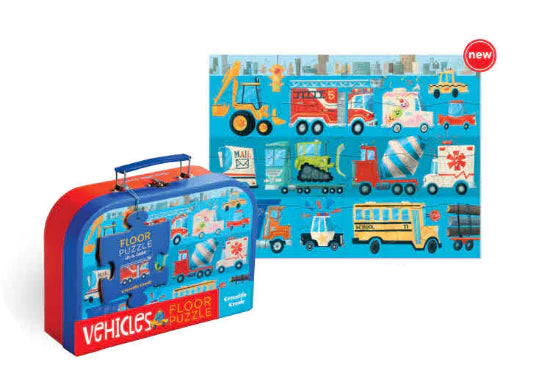 Crocodile Creek - Case Floor Puzzle 24 pc Vehicles
