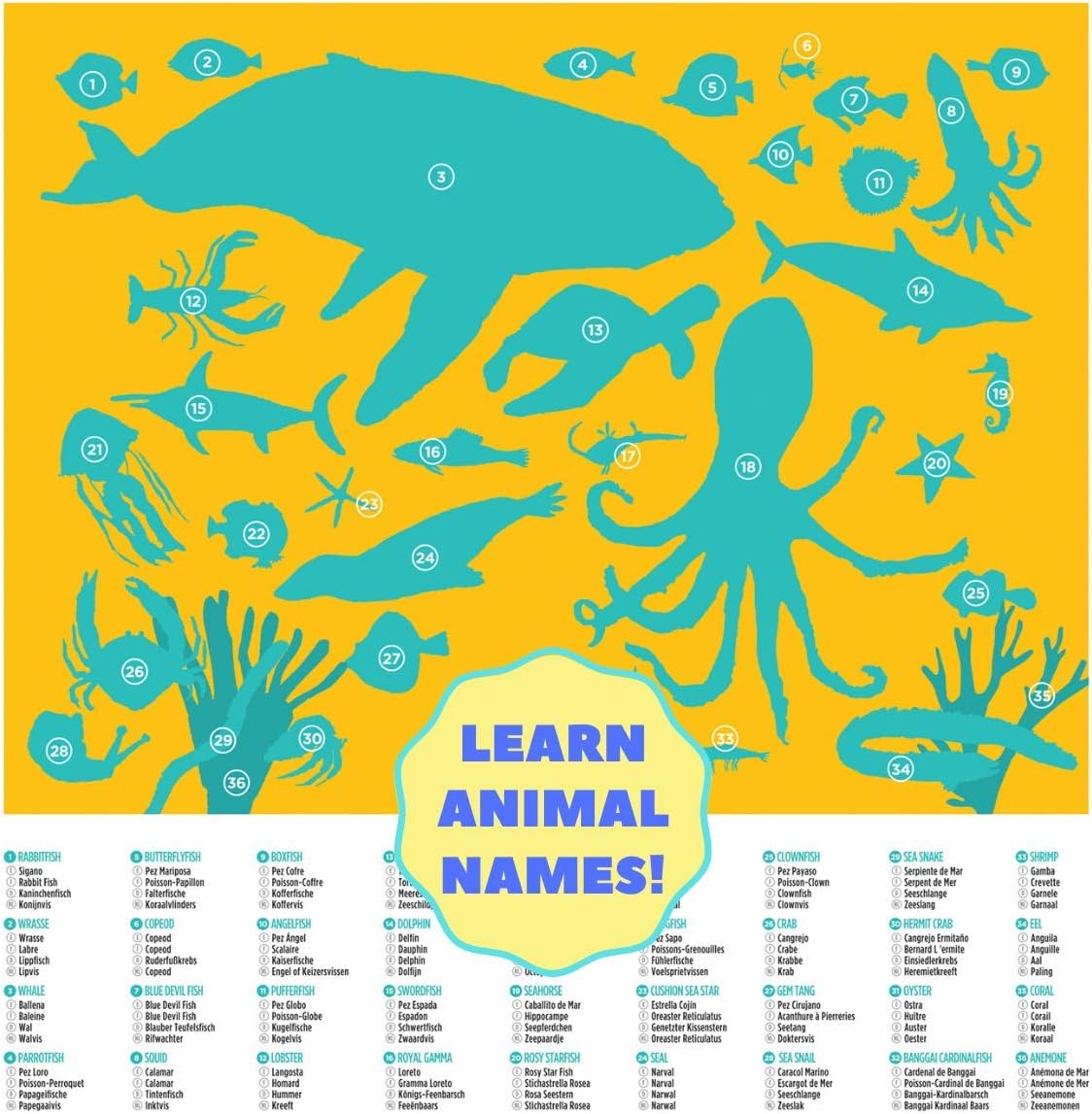 Crocodile Creek - Thirty-six animals Puzzle 100 pc Ocean Animals
