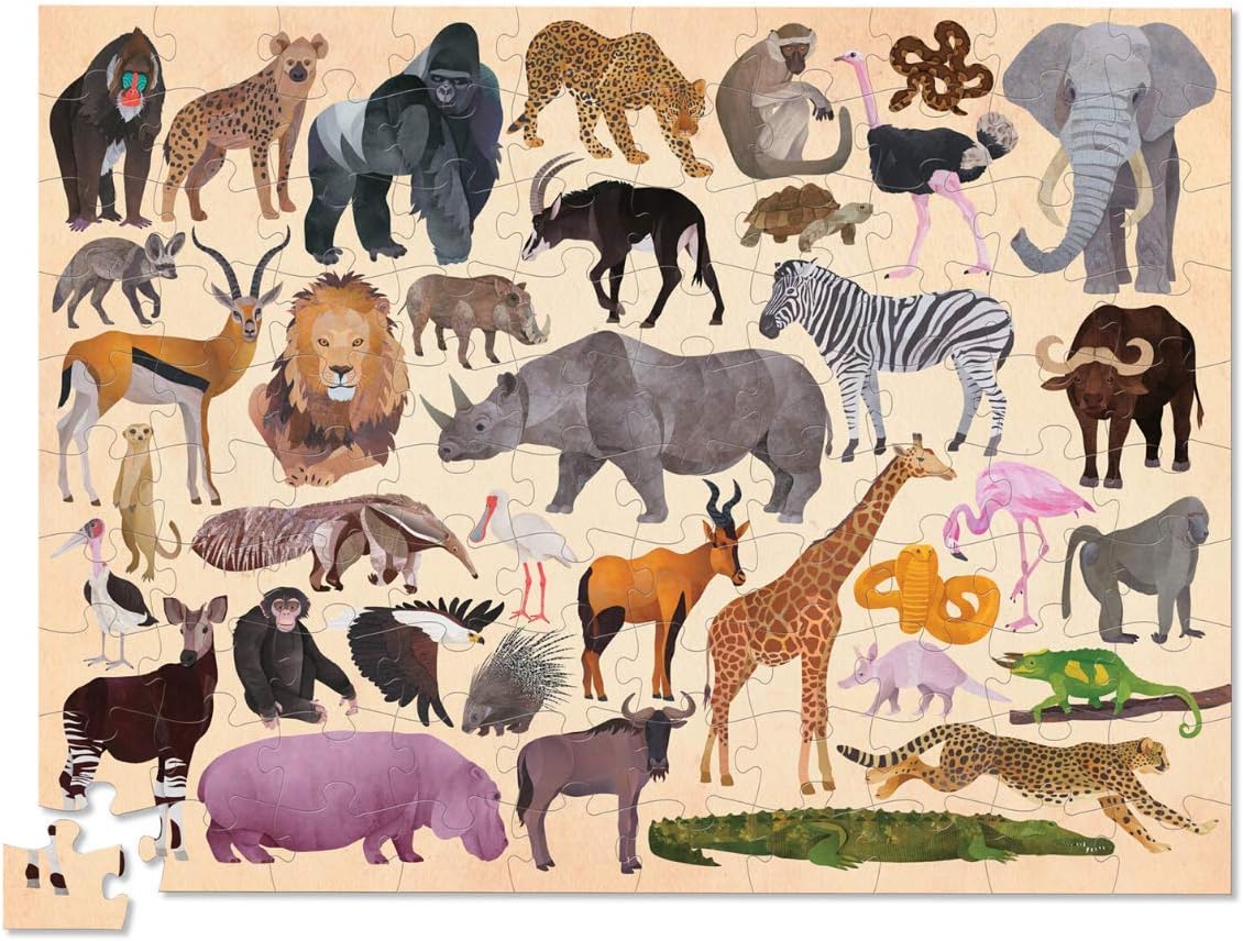 Crocodile Creek - Thirty-six animals Puzzle 100 pc Wild Animals