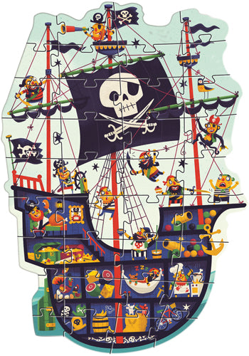 Djeco - Puzzle géant 36 pcs Le bateau des pirates