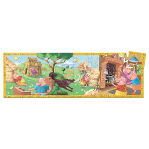 Djeco - Puzzle silhouette 24 pcs Les trois petits cochons