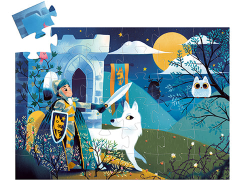 Djeco - Puzzle silhouette 36 pcs Le chevalier de la pleine lune