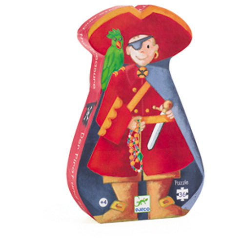 Djeco - Puzzle silhouette 36 pcs Le pirate et son trésor
