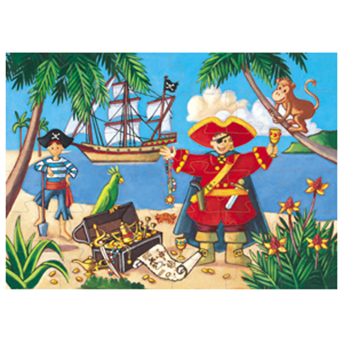 Djeco - Puzzle silhouette 36 pcs Le pirate et son trésor