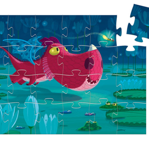 Djeco - Puzzle silhouette 24 pcs Edmond le dragon
