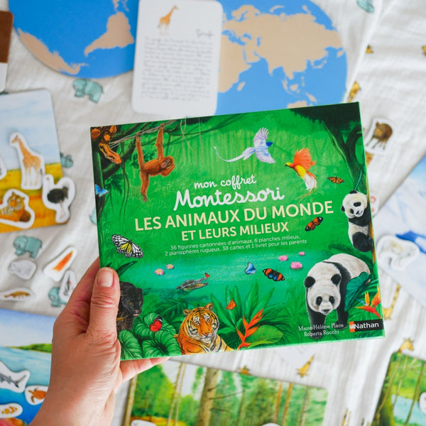 Nathan - Mon coffret Montessori Les animaux du monde et leurs milieux