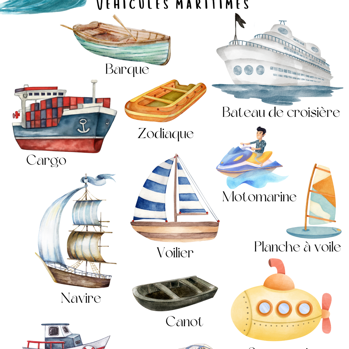 Thème Véhicules - Affiches imagiers